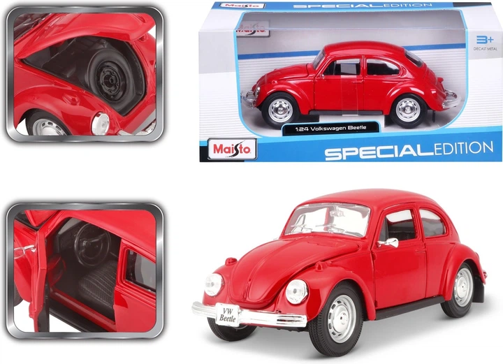 Metalowy model samochodu Maisto Special Edition Volkswagen Beetle 1:24 MST31926RD (90159319269) - obraz 4