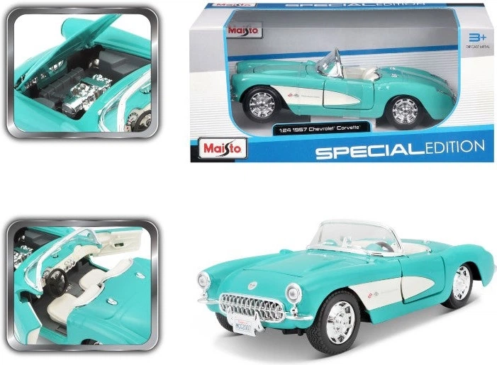 Metalowy model samochodu Maisto Special Edition Chevrolet Corvette 1957 1:24 MST31275 (90159072225) - obraz 4