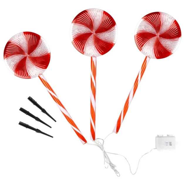 Садові ліхтарі Home Styling Collection 839503 Льодяник  60 LED 62 см 3 шт (8721037167000) - зображення 2