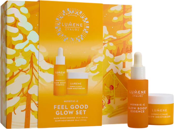 Набір для догляду за обличчям Lumene Nordic-C Feel Good Glow Крем для обличчя 50 мл + Есенція для обличчя 30 мл (6412600864359) - зображення 1