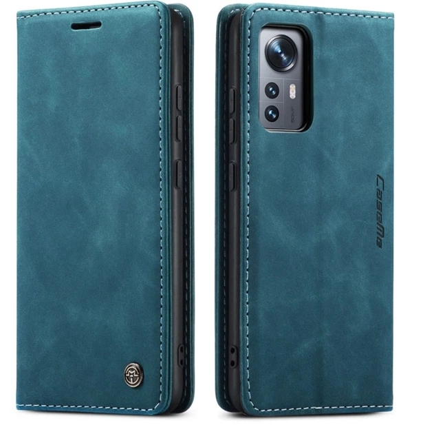 Чехол-книжка CaseMe из нубука для Xiaomi 12/12x Бирюзовый - изображение 3