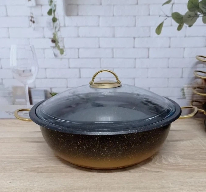 Мантоварка-пароварка з антипригарним покриттям O. M. S. Collection 6091 C-28 см 5,8 л Black-Gold - зображення 7
