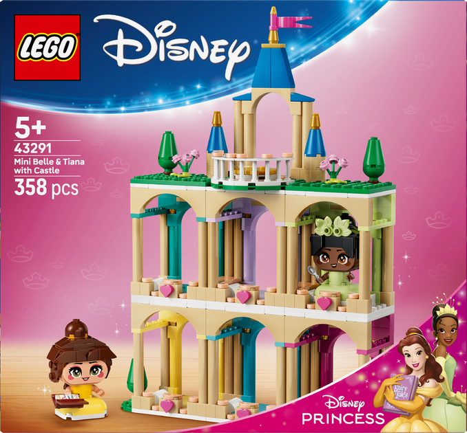 Zestaw klocków LEGO Disney Princess Mała Bella i Tiana z zamkiem 358 elementów (43291) - obraz 1