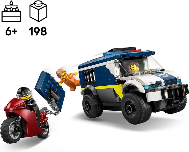 Zestaw klocków LEGO CITY Furgonetka policyjnego konwoju więziennego 198 elementów (60479) - obraz 3