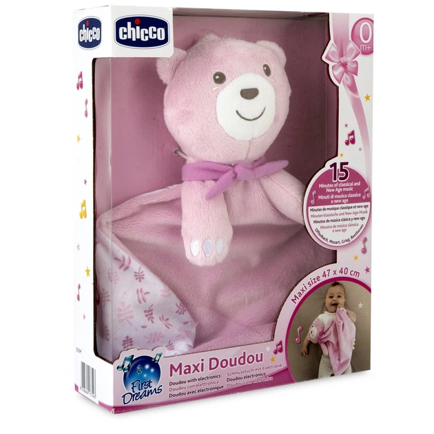 Мягкая игрушка-комфортер музыкальная Chicco Maxi Doudou Розовая (12159.10) - изображение 5