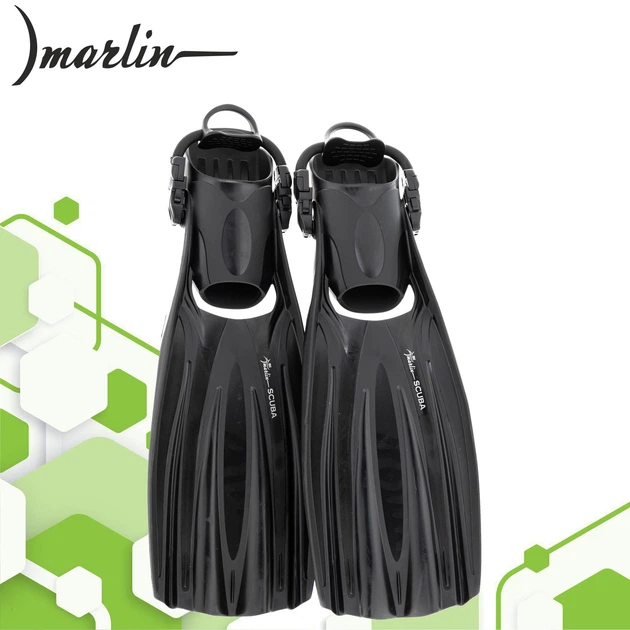 Ласти для дайвінгу Marlin Scuba Black (Elastic Bungee Strap) L (44,5-49) - Фото 1 Ласти для дайвінгу Marlin Scuba Black (Elastic Bungee Strap) L (44,5-49) - зображення 1