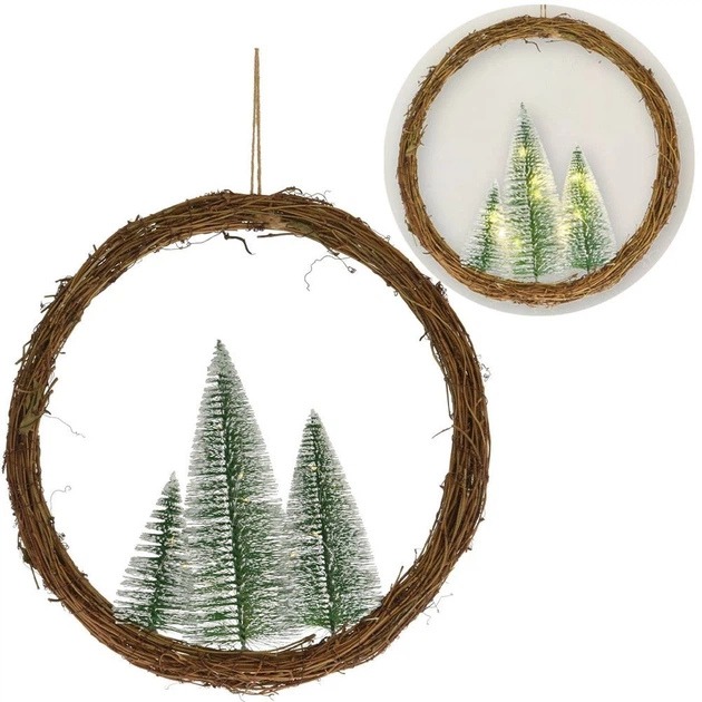 Сяючий декор Vilde 839063 Вінок святковий 10 LED 40 см (8719987996481) - зображення 2