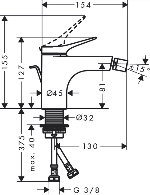 Смеситель для биде Hansgrohe Vivenis 75200140 - изображение 2