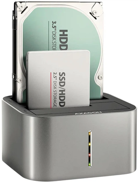Stacja dokująca Axagon ADSA-DC SuperSpeed USB DUAL 2.5"/3.5" HDD/SSD Black - obraz 1