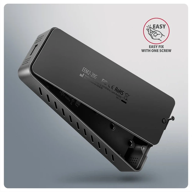 Zewnętrzna kieszeń Axagon EEM2-20G USB-C 20Gbps - M.2 NVMe SSD ARMORED Black - obraz 4