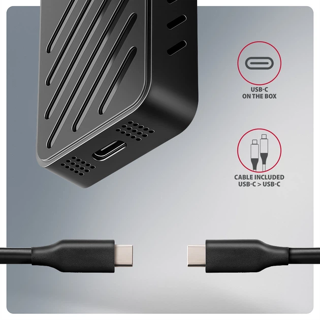 Zewnętrzna kieszeń Axagon EEM2-20G USB-C 20Gbps - M.2 NVMe SSD ARMORED Black - obraz 7