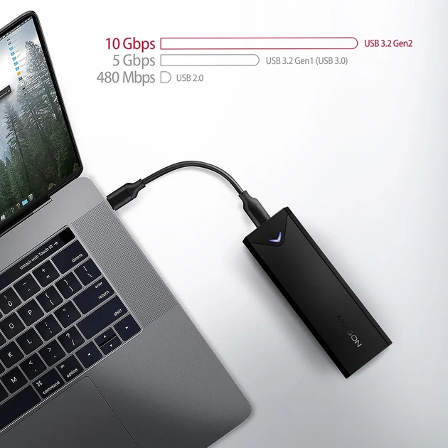 Zewnętrzna kieszeń Axagon EEM2-UB2 USB-C 10Gbps - M.2 NVMe SSD Black - obraz 3