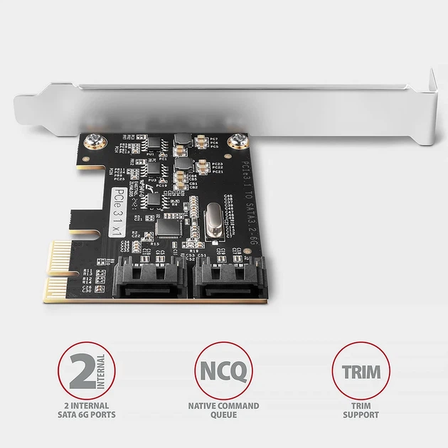 Karta rozszerzeń Axagon PCES-SJ2 PCIe 2x SATA 6G - obraz 3