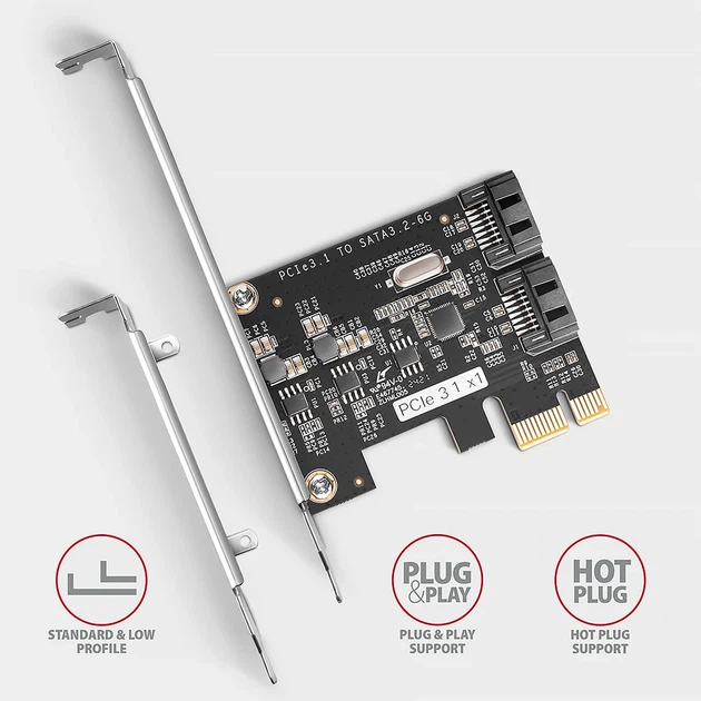 Karta rozszerzeń Axagon PCES-SJ2 PCIe 2x SATA 6G - obraz 4
