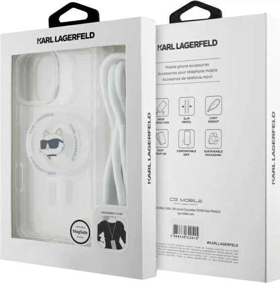Панель Karl Lagerfeld Choupette Head для Apple iPhone 16 Pro Max з MagSafe зі шнурком Cord Transparent (3666339320591) - зображення 7