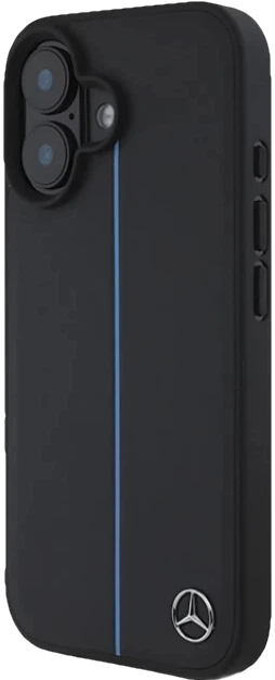 Etui plecki Mercedes Benz Blue Line Leather na Apple iPhone 16 z MagSafe Czarne (3666339325688) - obraz 4