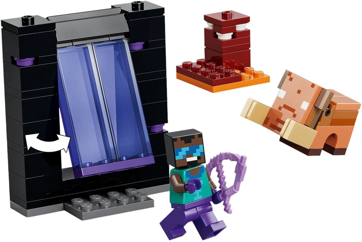 Zestaw klocków LEGO Minecraft Podróż przez portal Netheru i Kresu 192 elementy (21584) - obraz 8