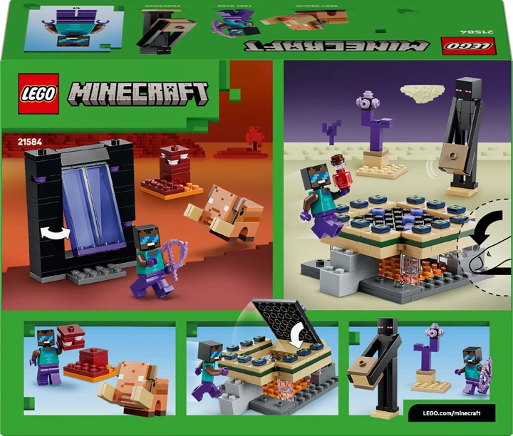 Zestaw klocków LEGO Minecraft Podróż przez portal Netheru i Kresu 192 elementy (21584) - obraz 9