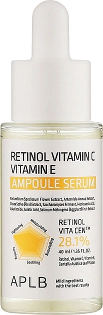 Serum do twarzy APLB Retinol Vitamin C Vitamin E Ampoule nawilżające 40 ml (8809874683126) - obraz 1