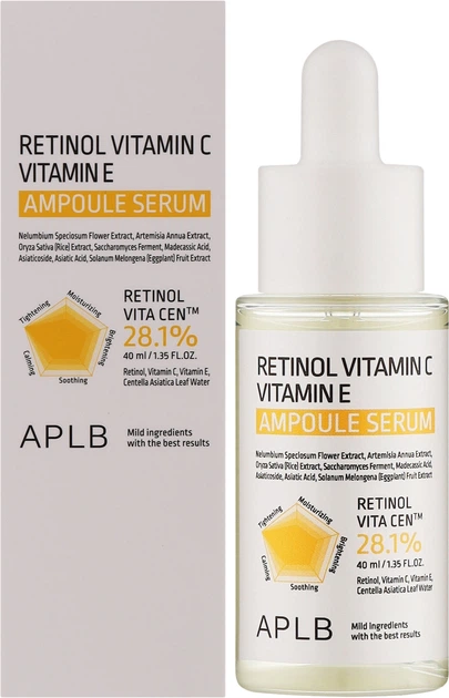 Serum do twarzy APLB Retinol Vitamin C Vitamin E Ampoule nawilżające 40 ml (8809874683126) - obraz 3