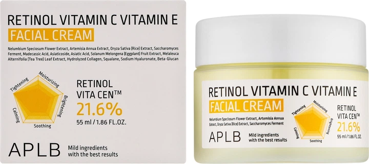 Крем для обличчя APLB Retinol Vitamin C Vitamin E зволожуючий 55 мл (8809874683171) - зображення 3