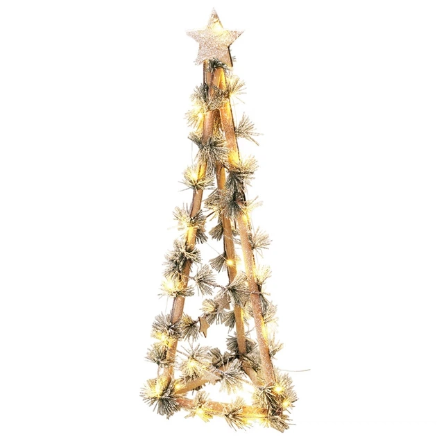 Świecąca figurka Home Styling Collection 839510 Choinka drewniana 40 LED 68 cm (8721037206761) - obraz 2