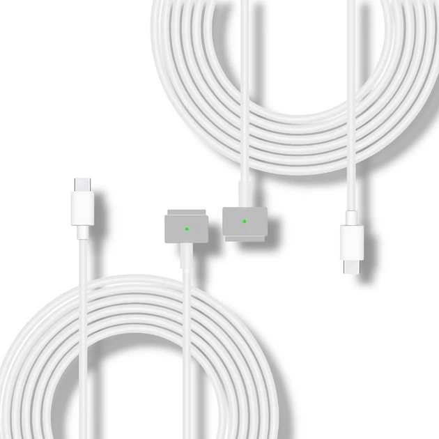 Кабель 2шт CDK 170см (45w-87w) Type-C / USB-C на MagSafe 2 для Apple MacBook (013132) (white) - Фото 1 Кабель 2шт CDK 170см (45w-87w) Type-C / USB-C на MagSafe 2 для Apple MacBook (013132) (white) - изображение 1