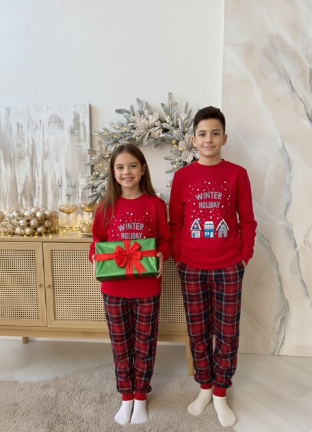 Дитяча тепла піжама "Winter Holiday" (лонгслів і штани) COSY 140 Червоний (cosy4840137s3) - зображення 3