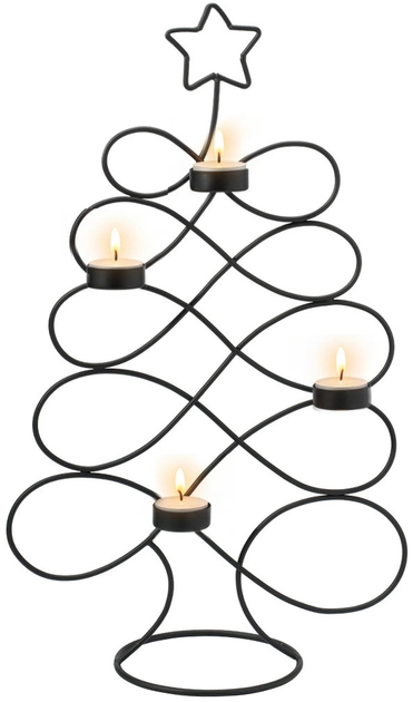 Świecznik Home Styling Collection 568156 Choinka metalowy 49 cm Czarny (8721037590129) - obraz 1
