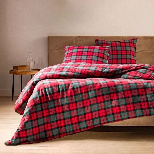 Комплект постільної білизни Homla Tartan Підковдра 200 x 220 см + 2 наволочки на подушки 50 x 60 см у клітинку різнокольоровий (5906496708473) - зображення 8