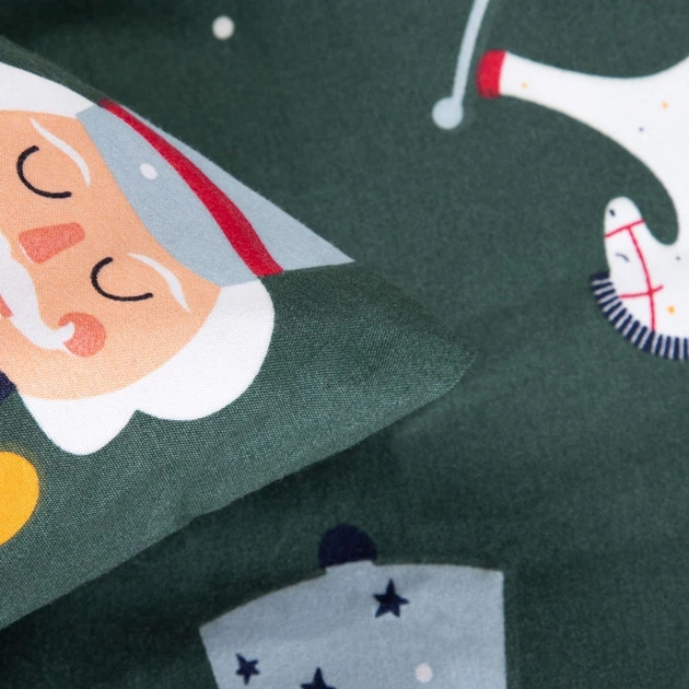 Комплект постільної білизни Homla Aitona Підковдра 200 x 220 см + 2 наволочки на подушки 70 x 80 см зі святковим візерунком зелений (5906496712982) - зображення 3