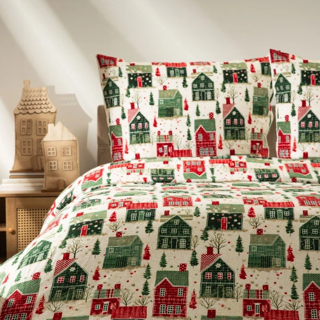 Комплект постільної білизни Homla Glora Підковдра 200 x 220 см + 2 наволочки на подушки 70 x 80 см зі святковим візерунком різнокольоровий (5906496700507) - зображення 5