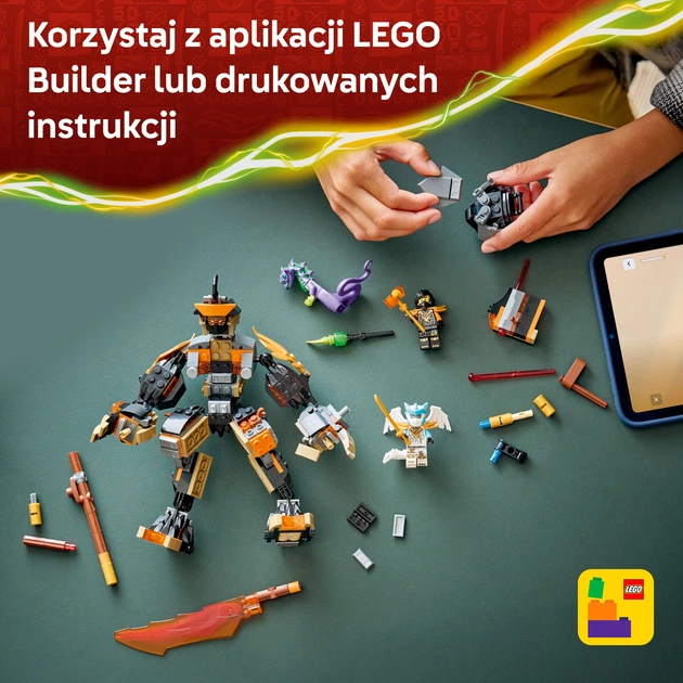 Zestaw klocków LEGO Ninjago Mech specjalny Cole’a i Zane w smoczej zbroi 364 elementy (71854) - obraz 7