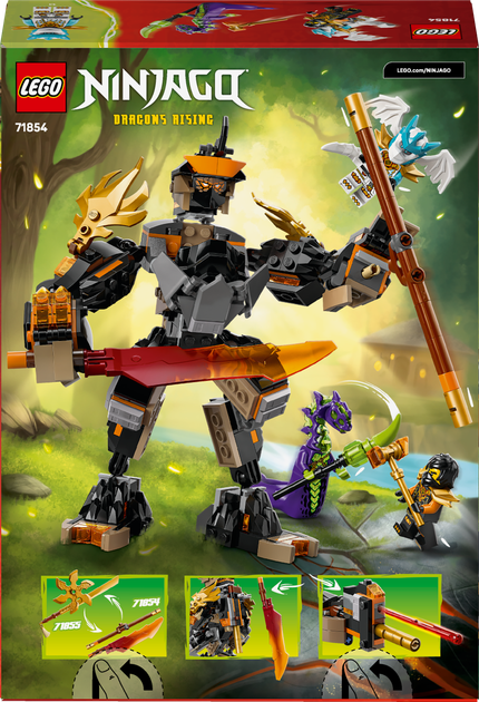 Zestaw klocków LEGO Ninjago Mech specjalny Cole’a i Zane w smoczej zbroi 364 elementy (71854) - obraz 9