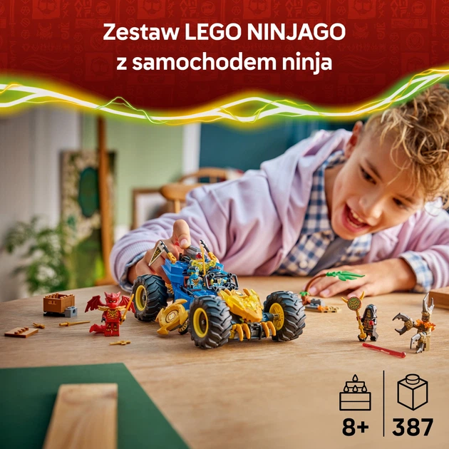Zestaw klocków LEGO Ninjago Wielofunkcyjny samochód Jaya 387 elementów (71856) - obraz 3