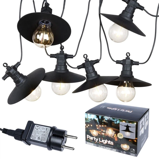 Гірлянда садова Vilde 339380-W1 лампи з абажуром LED 5.5 м Тепла Біла (5904316457235) - зображення 7