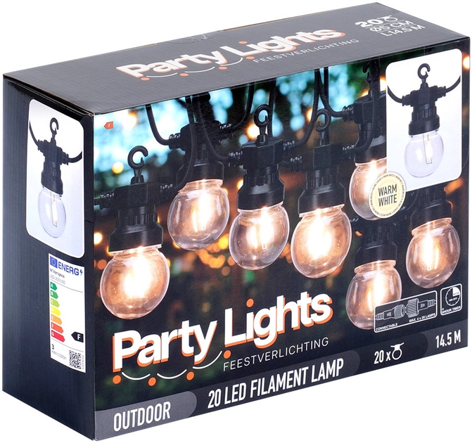 Гірлянда садова Vilde 489332 LED 9.5 м Тепла Біла (8721037330534) - зображення 1