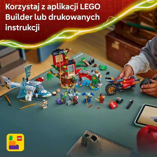 Zestaw klocków LEGO Ninjago Bitwa ninja: domek na drzewie z pojazdami 642 elementy (71857) - obraz 7