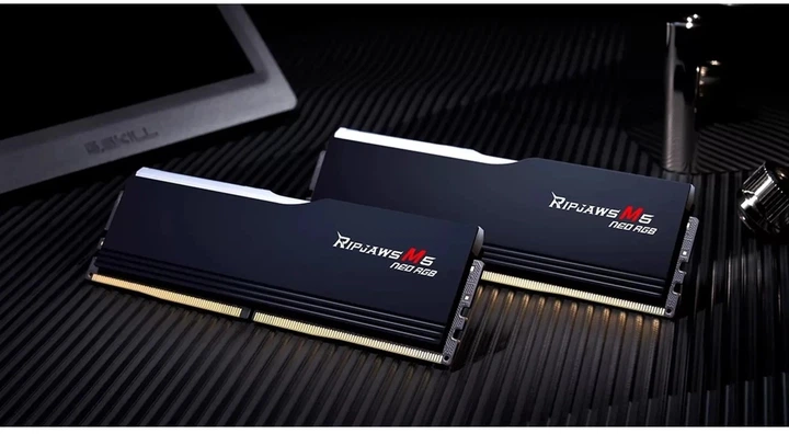 Pamięć RAM G.Skill Ripjaws M5 Neo RGB Dual-Kit 64GB DDR5-6000 AMD EXPO Black (F5-6000J2836G32GX2-RM5NRK) - obraz 5