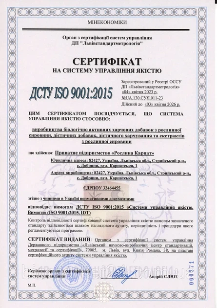 Сироп Артишок – мята 100 мл. «Рослина Карпат» (43рк) - изображение 3