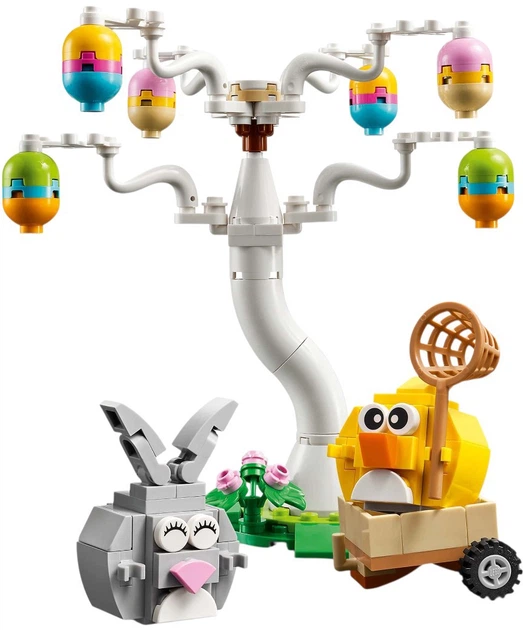 Zestaw klocków LEGO Iconic Poszukiwanie pisanek z zajączkiem i kurczaczkiem 140 elementów (40808) - obraz 3