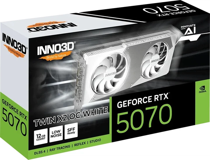 Відеокарта INNO3D PCI-Ex GeForce RTX 5070 TWIN X2 OC White 12GB GDDR7 (192bit) (2542/28000) (HDMI, 3 x DisplayPort) (N50702-12D7X-195064W) - зображення 3