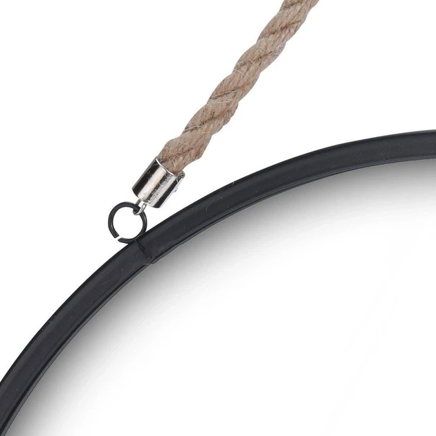 Lustro ścienne Vilde 510106 Okrągłe na sznurku 41 cm Czarne (8719987076220) - obraz 2