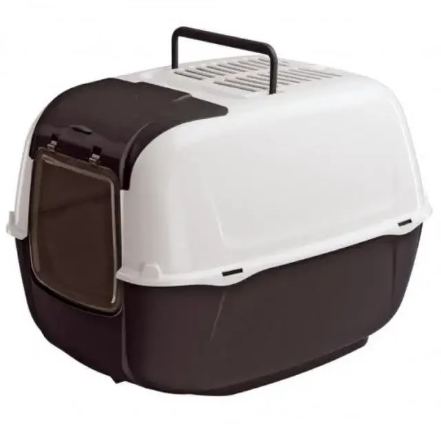 Закритий туалет для котів Ferplast Prima Cabrio 52.5х39.5х38 см Чорний (72053899) - зображення 6