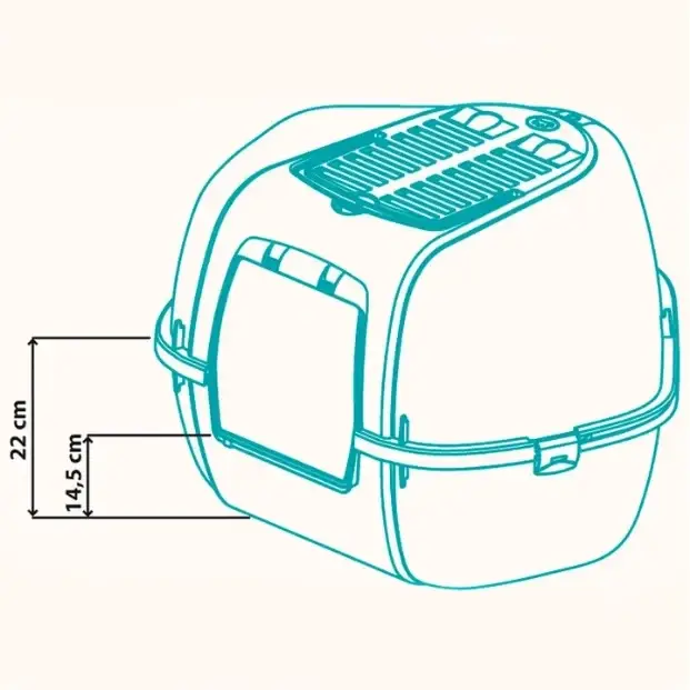 Закритий кутовий туалет для кішок Ferplast Mika 57.5х51.5х42 см Чорний (72038099) - зображення 8