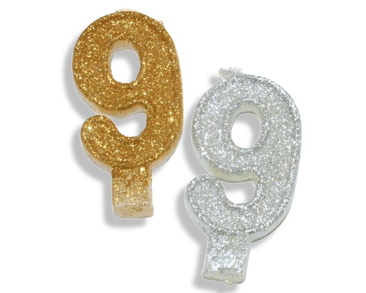 Свічка FROM FACTORY SVC9 у торт цифра 7.5см/№9 Золотистий №9 - зображення 3