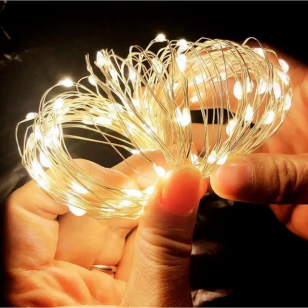 Светодиодная гирлянда Роса 50 метров теплый свет от USB 500 LED 8 режимов с пультом - изображение 3