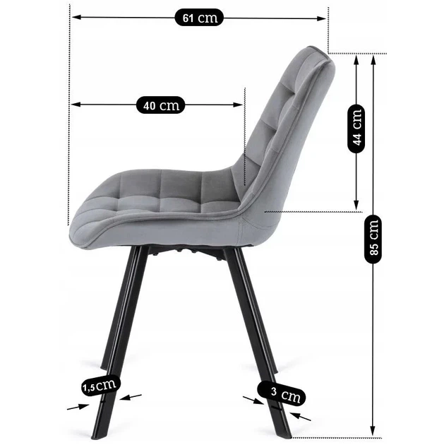 Стул мягкий на металлических ножках DSF-384 Light Grey - Фото 6 Стул мягкий на металлических ножках DSF-384 Light Grey - изображение 6