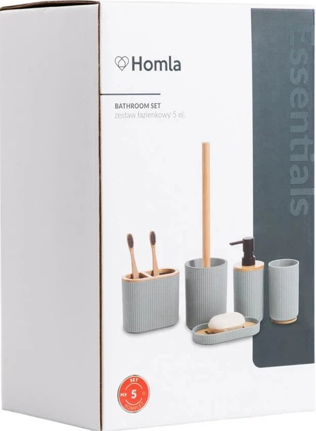 Набір аксесуарів для ванної кімнати Homla Essentials Loreto Сірий (238710) - зображення 5