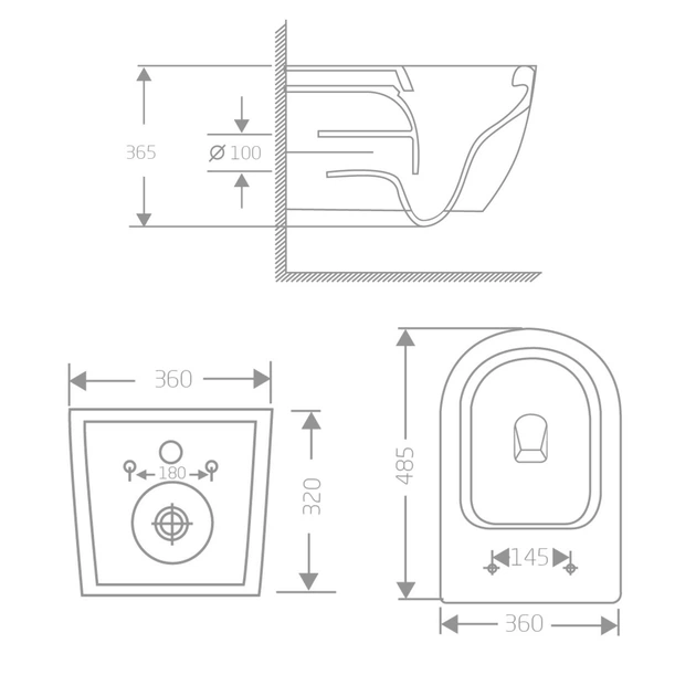 Унитаз подвесной Qtap Jay Ultra Quiet 485х360х320 мм, Matt Black, сиденьем Slim Duroplast/Soft-close/Quick R - изображение 2